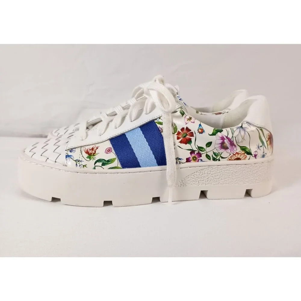 Johnny Was Downtown Fiska Multicolor Leather Sneakers Women 7 Authentic $268 - Picture 4 of 11